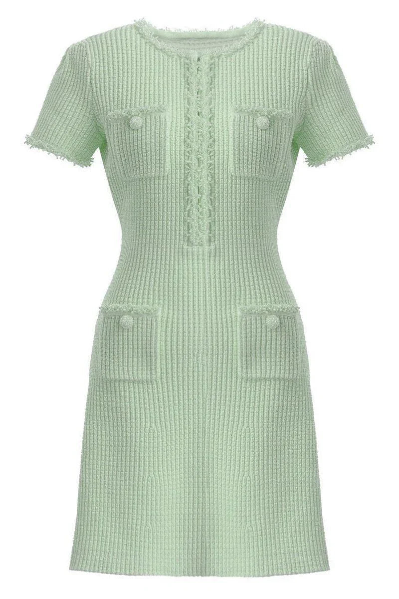 NADIA Tweed Mini Dress | Elegant Short Sleeve Dress