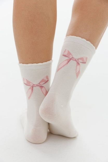 Pink Bow Socks