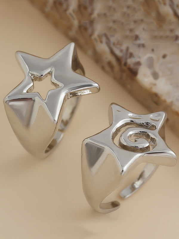 Normcore Adjustable Hollow Star Shape Rings Accessories
