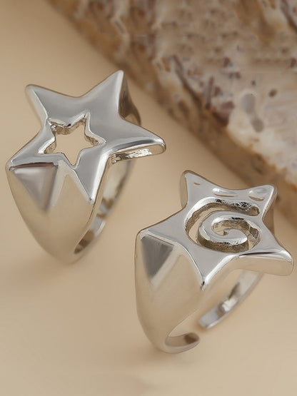 Normcore Adjustable Hollow Star Shape Rings Accessories