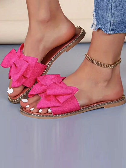 Bowknot Open Toe Split-Joint Slippers