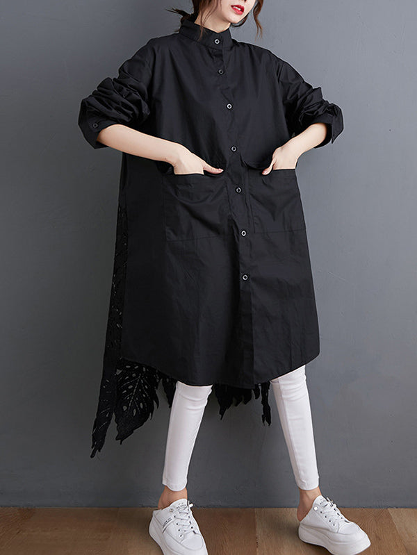 Original Solid Irregularity Hollow Dress