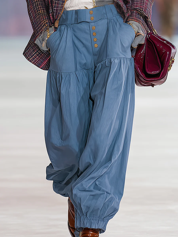 Loose Solid Color Casual Pants Bottoms Jean Pants Bottoms Trousers