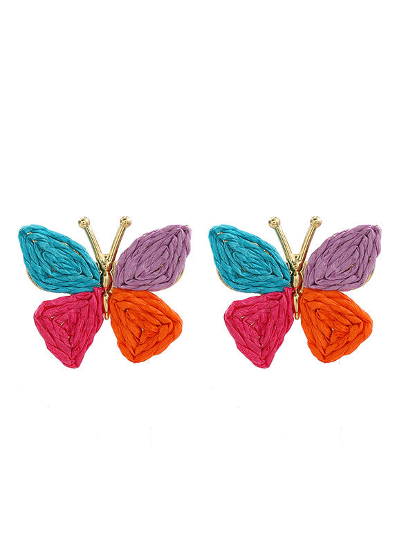 Boucles d'oreilles pendantes en forme de papillon 