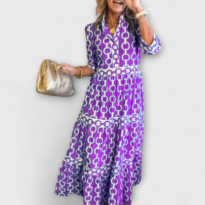 Wendy™ | Midi Dress with Chain Pattern