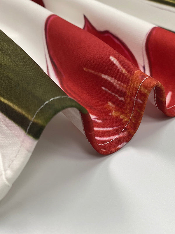 Bodycon High Waisted Flower Print Pockets Skirts Bottoms