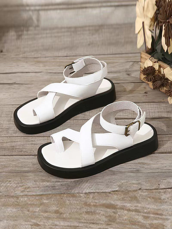 Hollow Solid Color Sandals