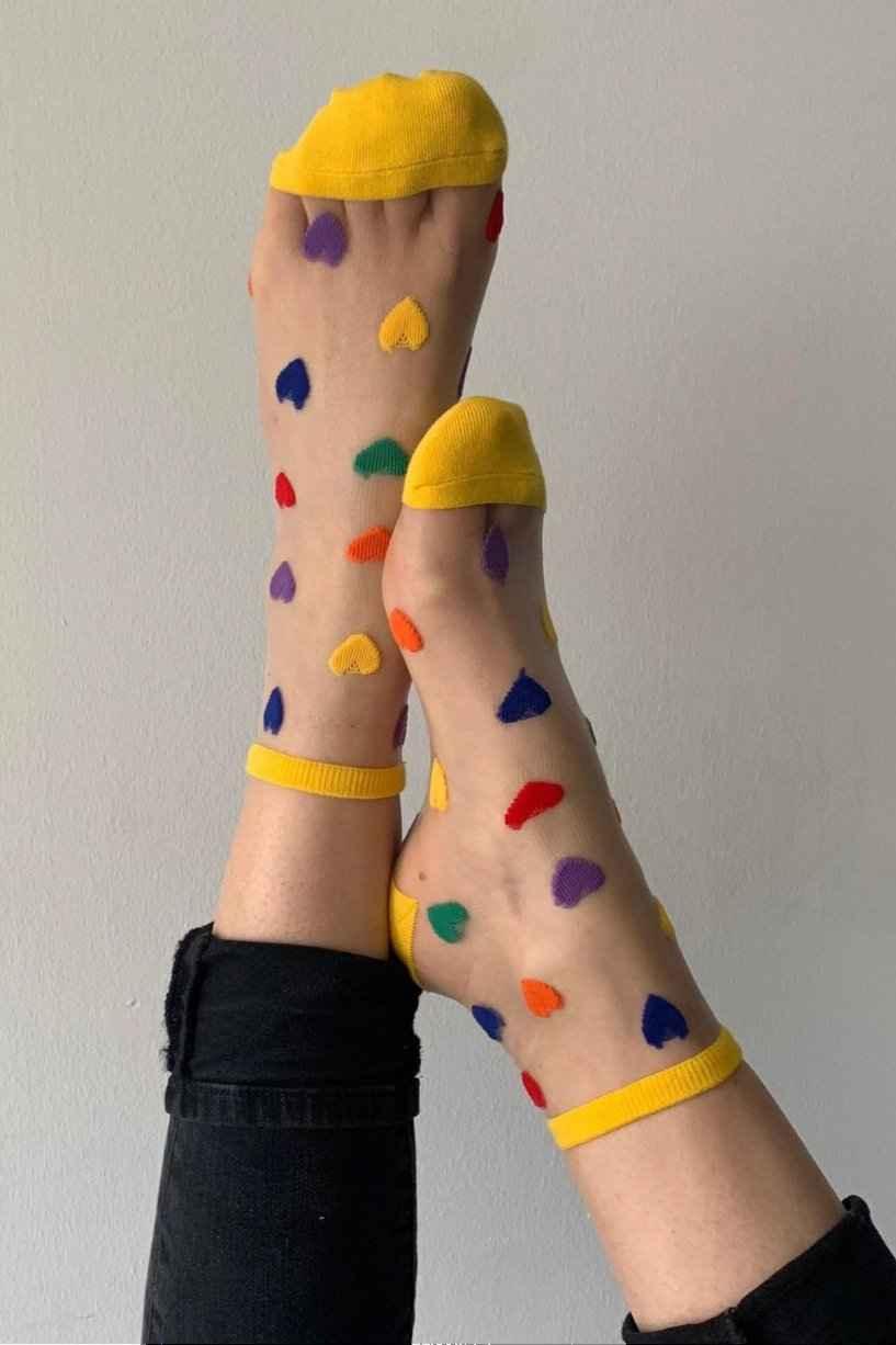 Sheer Ankle Heart Socks