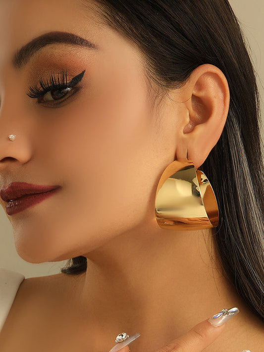 Geometric Shiny Solid Color Earrings Accessories