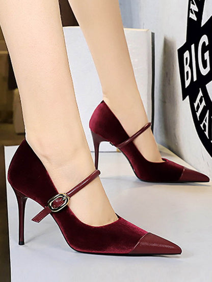 Buckle Pointed-Toe Pumps