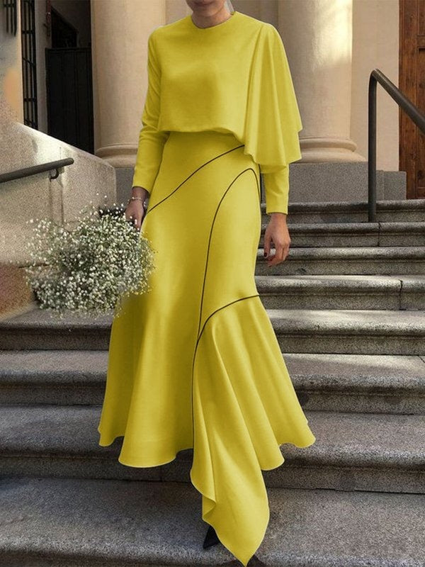 Jupes asymétriques amples à imprimé asymétrique et à fentes 