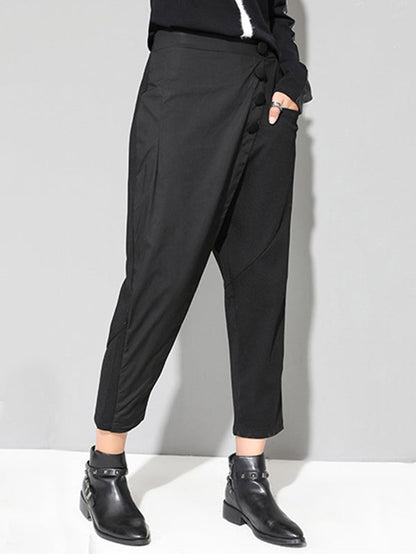 Leisure Fashion Irregularity Solid Color Harem Pants
