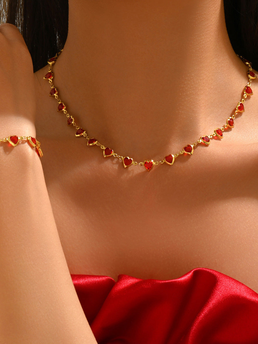 Heart Shape Bracelet Accessories Necklaces Accessories Two Pieces Set