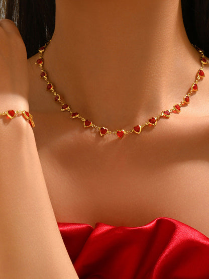Heart Shape Bracelet Accessories Necklaces Accessories Two Pieces Set