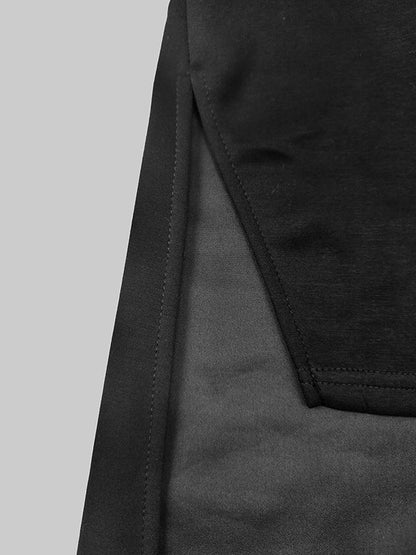 High-Low-Lockeres, asymmetrisches, einfarbiges Maxikleid mit seitlichem Schlitz und Rundhalsausschnitt 