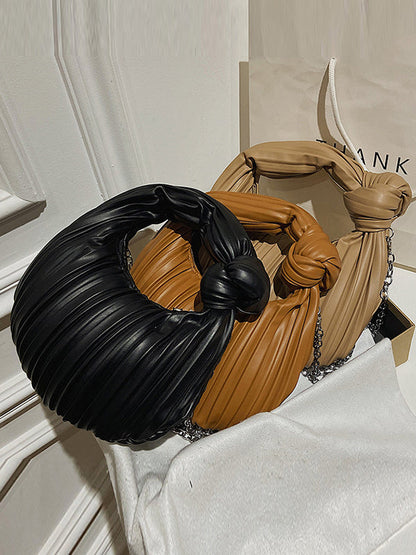 Pleated Split-Joint Zipper Bags Accessories Handbags Shoulder Bags