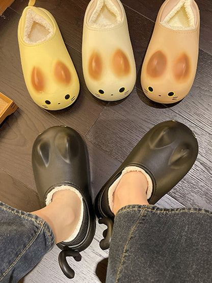 Round-Toe Split-Joint Platform Shoes Slippers