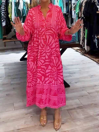 Marigold | Women's V Neck Tummy Control Flowy Loose Fit Dress