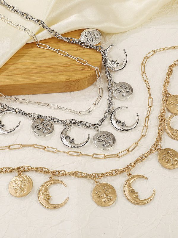 Colliers géométriques à double couche de couleur unie, accessoires 