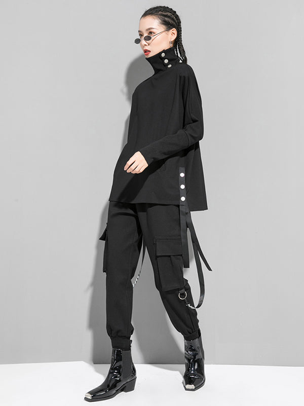 Original Solide Stehkragen T-Shirts Tops 