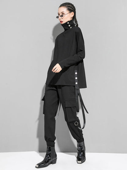 Original Solide Stehkragen T-Shirts Tops 