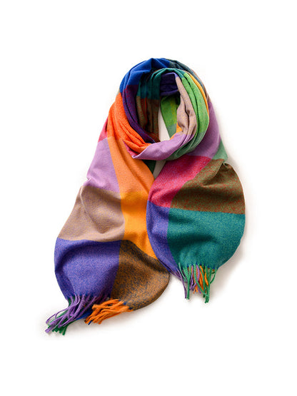 Keep Warm Plaid Tasseled Shawl&Scarf