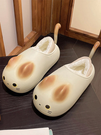 Round-Toe Split-Joint Platform Shoes Slippers