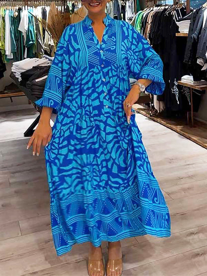 Marigold | Women's V Neck Tummy Control Flowy Loose Fit Dress