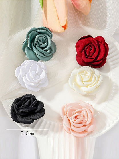 Solid Color Three-Dimensional Flower Brooch Accessories