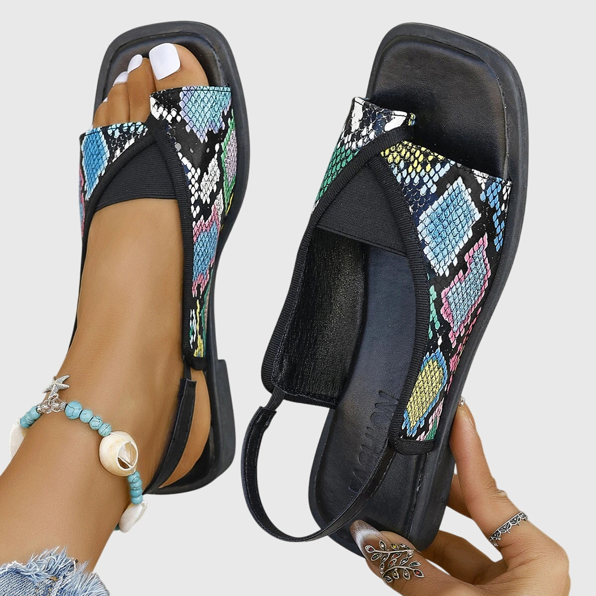 Mila | Women's Slingback Flat Sandals Open Toe Summer Shoes