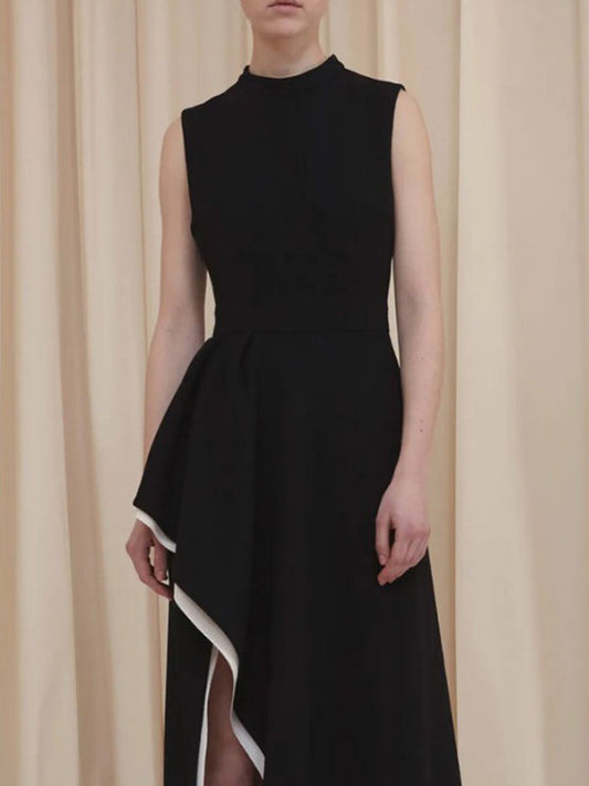 Robes longues moulantes à col rond et coupe irrégulière 