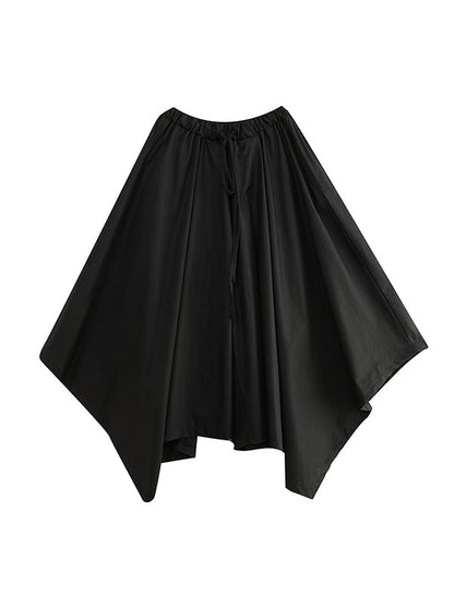 Cropped A-Line Drawstring Solid Color Pants Culotte