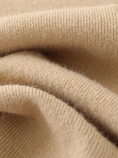 Simple Skinny Long Sleeves Solid Color High-Neck Pullovers