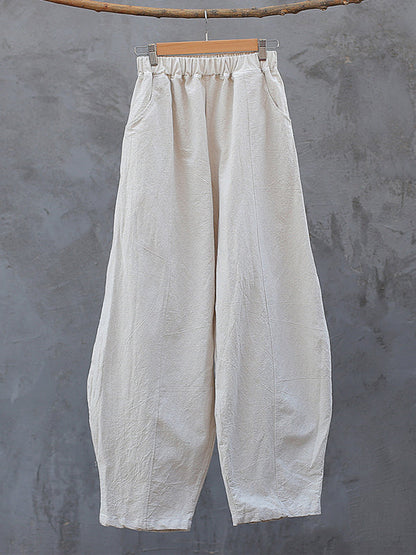 Schlichte, hoch taillierte, einfarbige Hose mit weitem Bein 