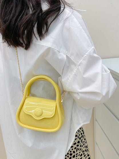 Chains Solid Color Crossbody Bags Satchels