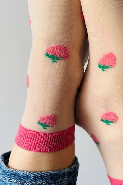 Raspberry Sheer Socks