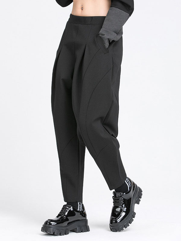 Pantalon sarouel simple, ample, élastique, couleur unie, décontracté 