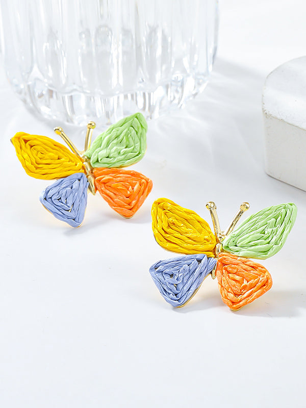 Boucles d'oreilles pendantes en forme de papillon 
