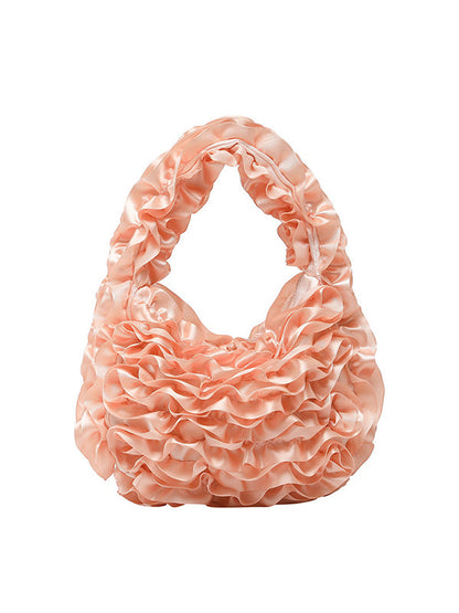 Ruffled Solid Color Mini Bags