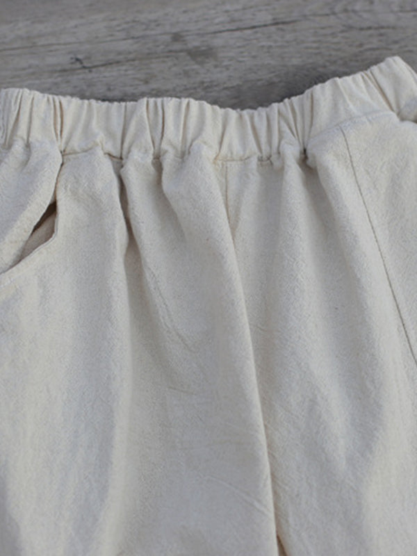 Schlichte, hoch taillierte, einfarbige Hose mit weitem Bein 