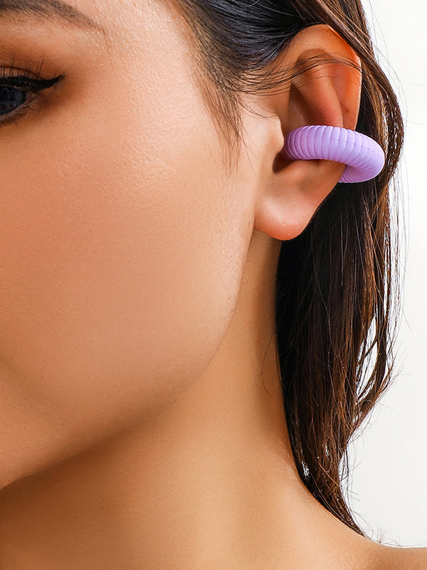 Geometric Solid Color Ear Clip LIGHT PURPLE One_size