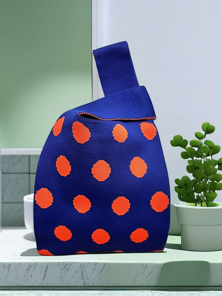 Polka-Dot Contrast Color Satchels Bags