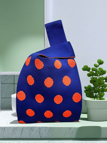 Polka-Dot Contrast Color Satchels Bags