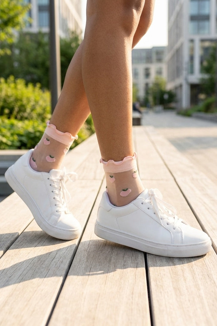 Bundled Pack. Whimsical Ruffle Edge Sheer Socks