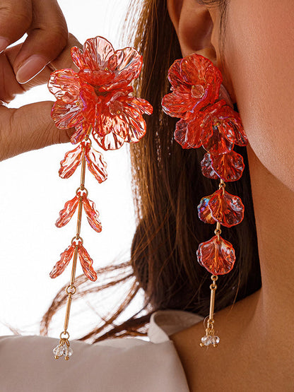 Beaded Flower Shape Earrings Accessories