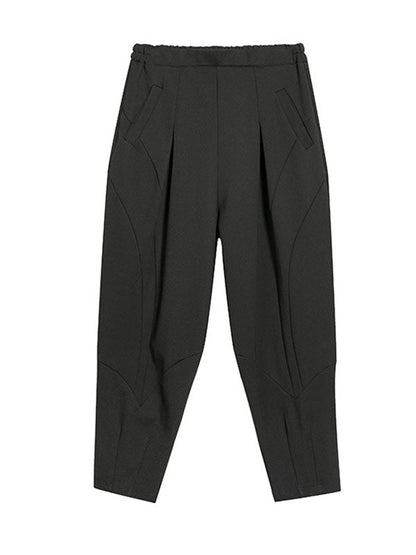 Pantalon sarouel simple, ample, élastique, couleur unie, décontracté 