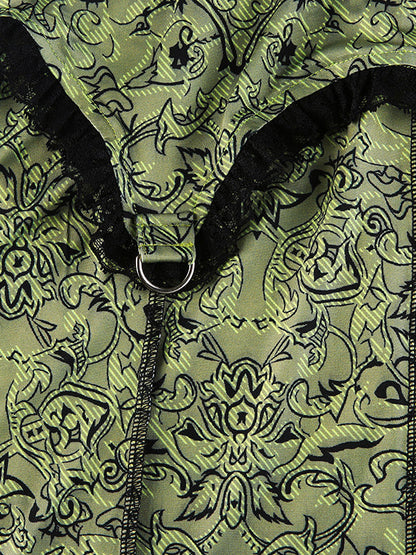 High Waisted Mermaid Elasticity Floral Printed Split-Joint Skirts