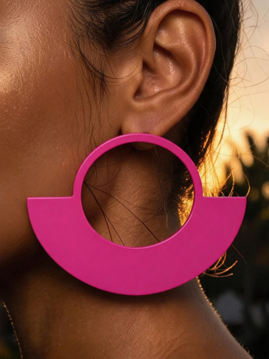 Solid Color Geometric Drop Earrings