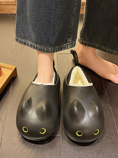 Round-Toe Split-Joint Platform Shoes Slippers