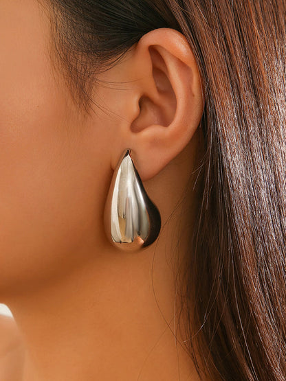 Geometric Solid Color Earrings Accessories SILVER One_size